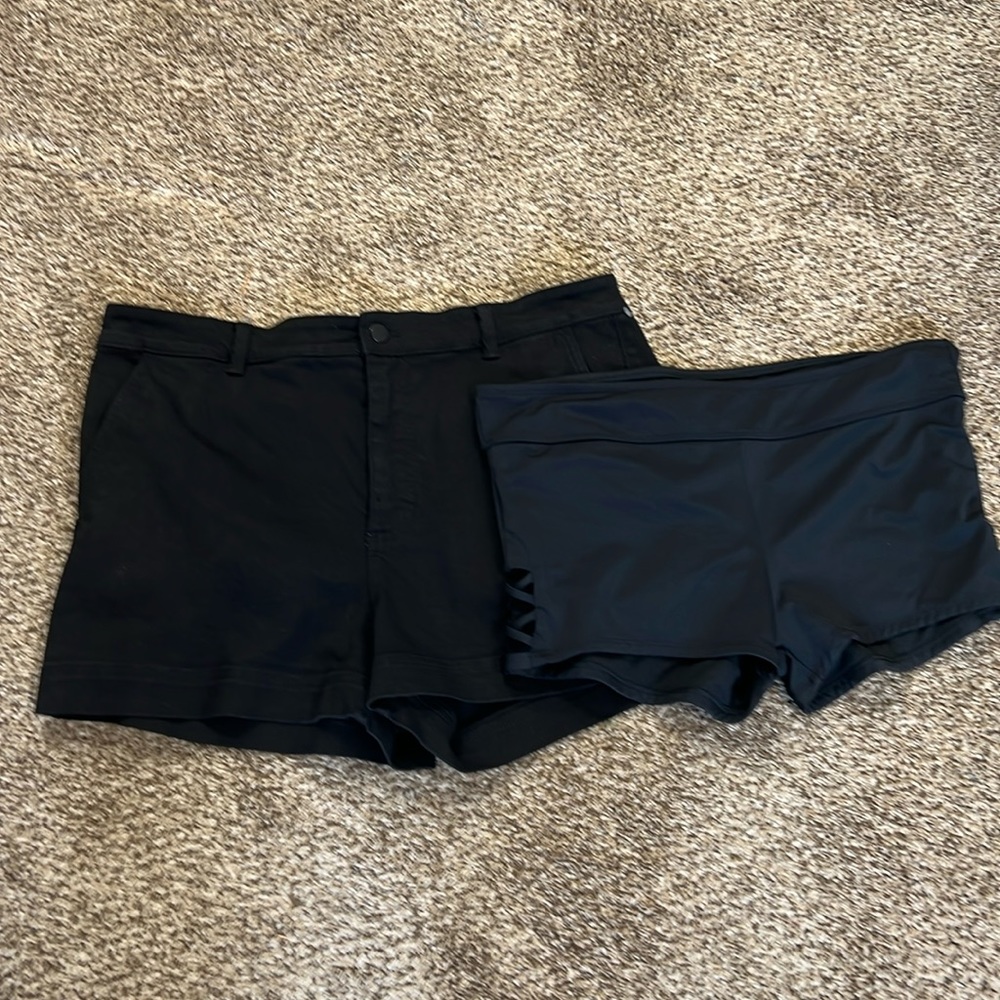Two pair of women’s shorts, size 16, and XL